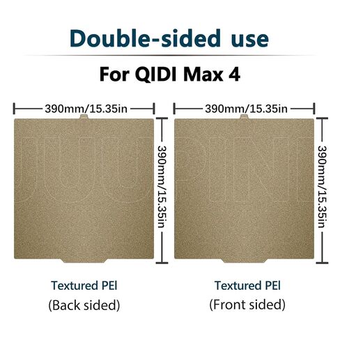 لوحة بناء PEI مقاس 390 × 390 مم لـ QIDI Max 4 لوحة مزدوجة الجانب مطبوعة من PEI زنبركية من الصلب مع التصاق قوي وسهولة الإزالة لوحة Max 4 Pei لملحقات الطابعة ثلاثية الأبعاد QIDI Max4 in Kuwait