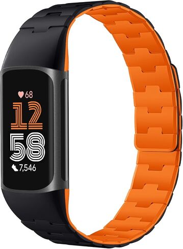 Bandletic Magnetic Watch Band Compatible with Fitbit Charge 6/5 Bands | Magnetic Closure with No Pin, One-handed Snap-on, Skin-friendly All-day Wear at Work or Gym, for Charge 6/5 Fitness Tracker in Kuwait