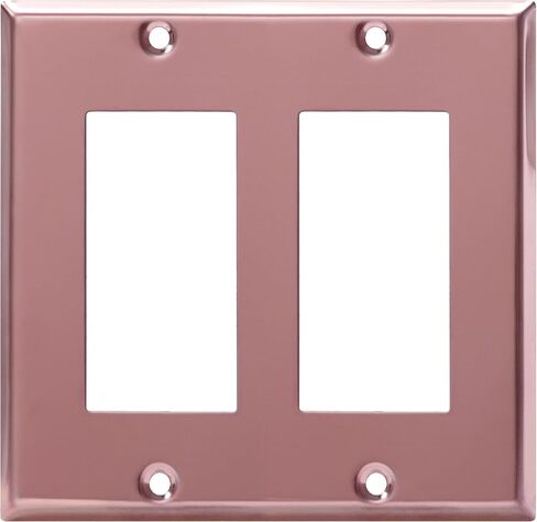 ENERLITES Decorator Switch or Receptacle Outlet Metal Wall Plate, Corrosion Resistant, Size 2-Gang 4.50" x 4.57", UL Listed, 7732, 430 Stainless Steel, Silver, 1 Count (Pack of 1) in Kuwait