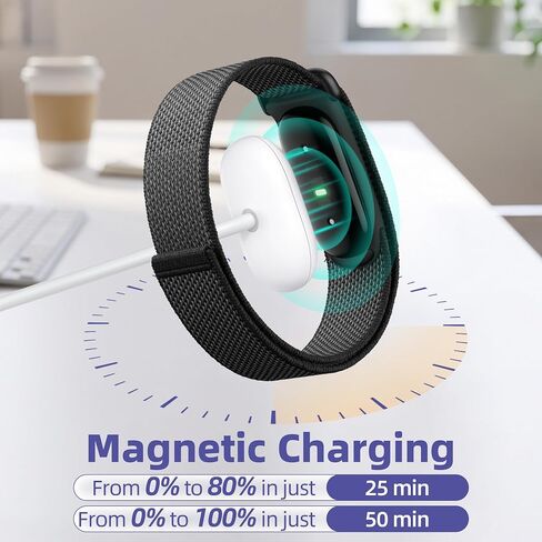 Charging Cable Only Compatible with Fit-bit Air: Portable Travel Charger Replacement - USB-C Magnetic Charging Cord, No Adapter, 3.3 ft (1 m) in Kuwait