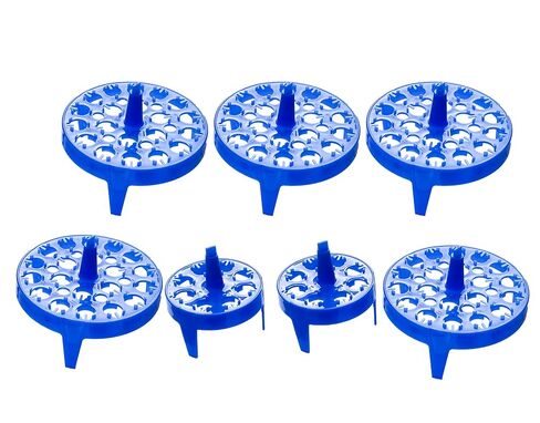 MUHWA Polypropylene Round Floating Tube Rack for 0.5ml/1.5mL Micro Centrifuge Tubes, 5pcs 26-Hole Float Racks + 2pcs 8-Hole Float Racks, Blue in Kuwait