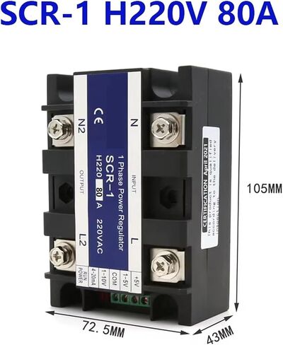 Single-Phase Voltage Regulator Power Controller Module 0-10V 4-20mA 1-5V Potentiometer Control 80A 220VAC in Kuwait