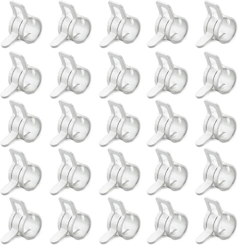 100pcs 0.31" ID Constant Tension Band Hose Clamps, 8mm Spring Band Type Action Hose Clamp Manganese Steel Fuel Line Clamp Low Pressure Air Clip Clamp for Fuel Hose Line Water Pipe Air Tube white in Kuwait