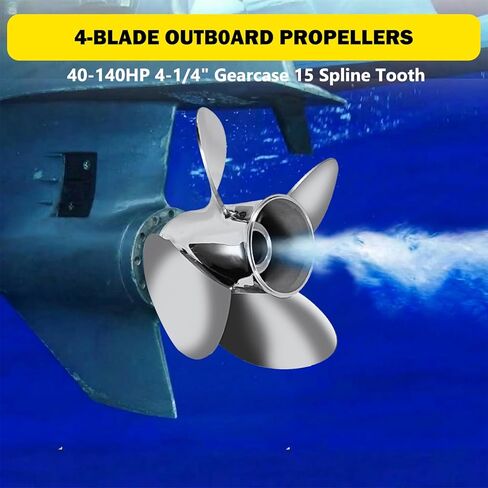 15 1/4 x 18 Stainless Steel Outboard Boat Propeller for Mercury Engine 135-300HP/Mercruiser Alpha One 15 1/4dia x 18 Pitch Hub Kits Included 4 Blades15 Spline Tooth RH in Saudi Arabia