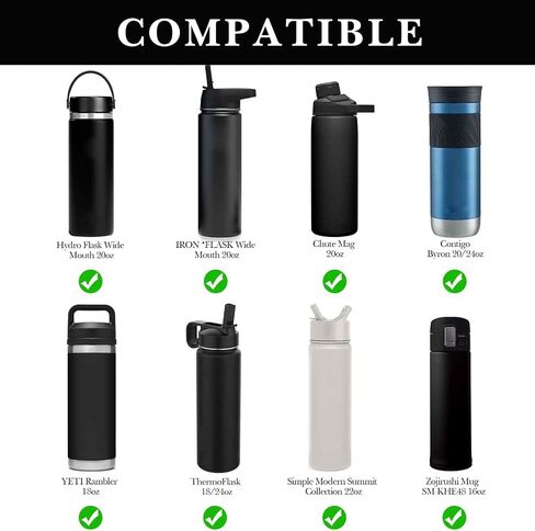 Linkidea كم سياج زجاجة مياه مع خطاف متوافق مع زجاجة YETI Rambler 18oz، قارورة مائية واسعة الفم 18oz/20oz، حقيبة حزام حبال زجاجة ماء من النيوبرين للرياضات الخارجية، أسود in Kuwait