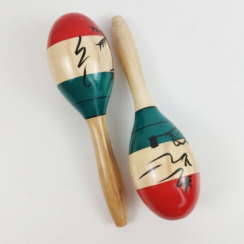 2 PCS Vibrant Maracas with Hand-Painted Palm Tree Design, Musical Shakers for Cinco De Mayo, Christmas, New Year and Holiday Party Decoration in Kuwait