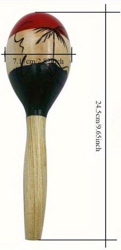 2 PCS Vibrant Maracas with Hand-Painted Palm Tree Design, Musical Shakers for Cinco De Mayo, Christmas, New Year and Holiday Party Decoration in Kuwait