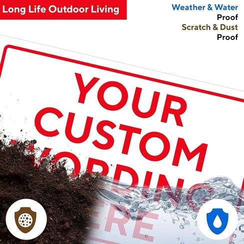 Custom Signs for Outside - Personalized Metal Signs for Outdoors, Office, Home, Airbnb - 8x12 Inch Custom Metal Sign Rust Free, UV Protected, Waterproof and Easy to Install - Made in USA in Kuwait