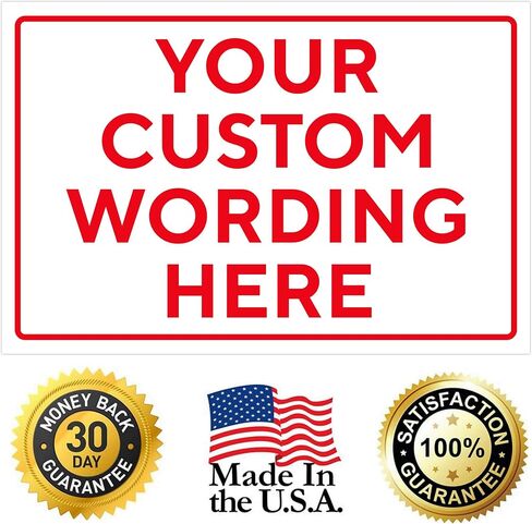 Custom Signs for Outside - Personalized Metal Signs for Outdoors, Office, Home, Airbnb - 8x12 Inch Custom Metal Sign Rust Free, UV Protected, Waterproof and Easy to Install - Made in USA in Kuwait