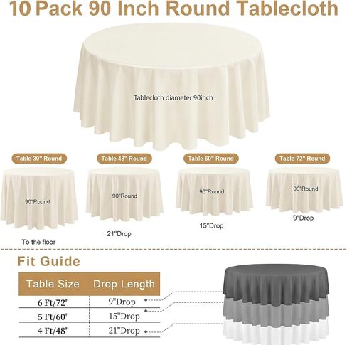 6 Pack White Table Cloth Rectangle 60 x 102 Inch, Rectangle Tablecloth for 6ft Tables, Stain and Wrinkle Resistant Polyester Washable Fabric Tablecloth for Wedding Banquet, Restaurant, Parties in Kuwait
