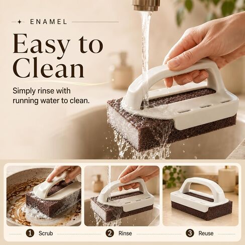 Magic Emery Cleaning Sponges, Nano Carborundum Sponge,Scrub Pad Pot Scrubber for Removing Rust Cleaning Pots and Pans,Rust Remover & Magic Descaling Eraser (1 Handle+5 Sponge) in Kuwait