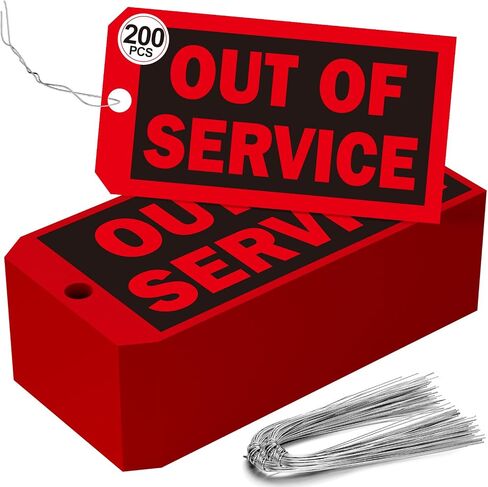 50 Pack Out of Service Tags with Wire, 6.25x3.25 Heavy Duty Red Repair Required Tags, Easy to Write Maintenance Tags for Machine Equipment, Ladder & Valve Inspection, OSHA 5S Safety Compliance in Kuwait