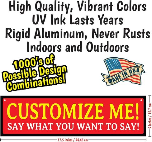 Weatherproof Aluminum Metal Custom Personalized Sign Multiple Sizes Custom Text Caution, Danger, Warning Notice in Kuwait