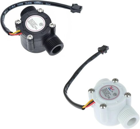 Water Flow Sensor DC 5-18V Flowmeter Flow Sensor Water Control Liquid Flow Sensor Switch 1-30L/min 2.0MPa YF-S201(White) in Kuwait
