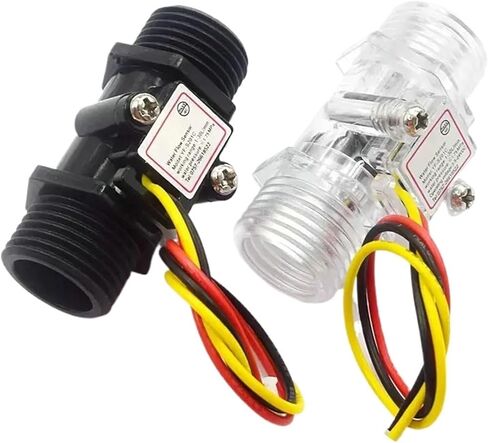Water Flow Sensor Switch G1/2"" Fluid Flow Meter Water Control Transparent Enclosure DC 5-15V Use for Water Heaters(Clear Color) in Kuwait