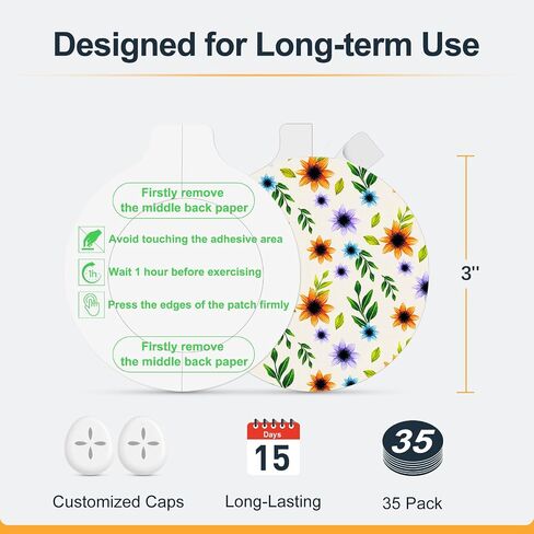 35 قطعة Dexcom G7 فوق الرقع المقاومة للماء مع غطاء صلب مقاوم للصدمات، شريط طبي مقطوع مسبقًا سهل التقشير، حماية لاصقة لمدة 15 يومًا in Kuwait