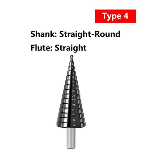 1Pcs Cobalt Step Drill Bits HSSCO M35 TiAIN Spiral Straight Grooved Hex Quick Change Shank Stainless Steel Hole Cutter(TiAIN Type 3,5-27mm(12 Steps)) in Kuwait