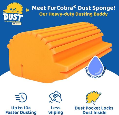 Dust Sponge for Cleaning with Built-in Dust Pocket, Reusable Damp Dusting Sponge for Home, Office & Car Interiors, Multipurpose Duster for Blinds, Baseboards, Vents, Shelves & Countertops in Kuwait