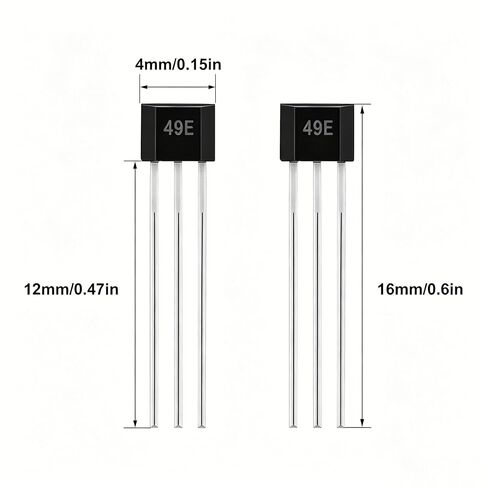 (25Pcs) 49E OH49E SS49E Hall Effect Sensor,S49E TO-92 3 Pins Linear Hall Effect Sensor Low Noise Output Element Switch for Electric Vehicle Motor Repair in Kuwait