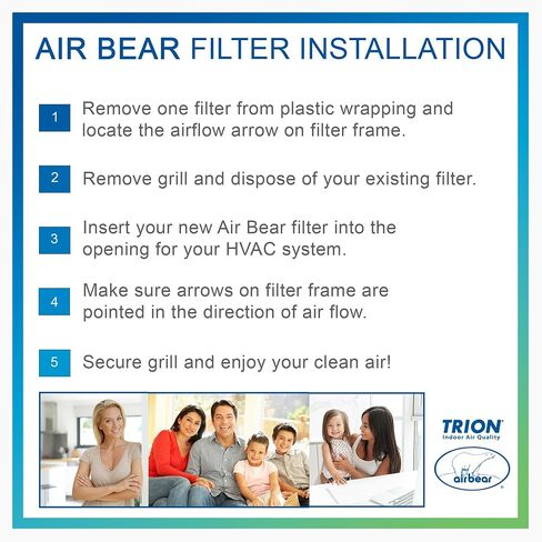 16x25x3 Air Filter MERV 11 (3-Pack) TRION Air Bear Pleated HVAC Air Filter Replacement (Actual Size: 15.75 x 24.25 x 3.0625 Inches) in Kuwait
