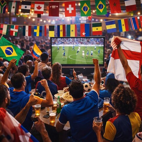 World Flag Flags, World Cup 2026 Merchandise, 1 Pack 49.2ft 48 Countries String Flags for World Cup Decorations, Soccer Party Decorations Bunting for Soccer Bar Club Garden Street Sports Party Decor in Kuwait