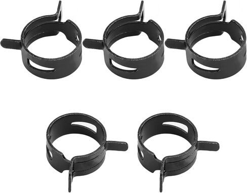 5pcs 0.83" ID Constant Tension Band Hose Clamps, 21mm Spring Band Type Action Hose Clamp Manganese Steel Fuel Line Clamp Low Pressure Air Clip Clamp for Fuel Hose Line Water Pipe Air Tube black in Kuwait
