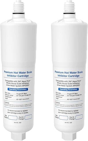 AP431 Cartridge, Replacement for Aqua-Pure Whole House Scale Inhibition Inline Water System Helps Prevent Scale AP430SS, 2 Pack (2, White) in Kuwait