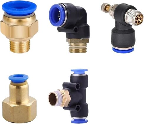 20Pcs Pneumatic Quick Connector PCF PC PL SL PB 4MM-12mm Hose Tube Air Fitting 1/4"" 1/8"" 3/8"" 1/2""BSPT Male Thread Pipe Coupler(Size:12-04,Color:SL) in Kuwait