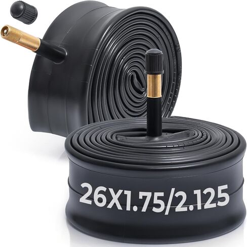 2 Pcs,Premium 26X1.75/1.90/1.95/2.0/2.10/2.125 Bike Tubes,Compatible for 26x1.75 to 2.125 Bike Tire,with 48mm Schrader Valve,Butyl Rubber,Used for Mountain,Cruiser,City and Road Bikes in Kuwait