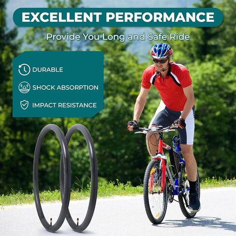 2 Pcs,Premium 26X1.75/1.90/1.95/2.0/2.10/2.125 Bike Tubes,Compatible for 26x1.75 to 2.125 Bike Tire,with 48mm Schrader Valve,Butyl Rubber,Used for Mountain,Cruiser,City and Road Bikes in Kuwait