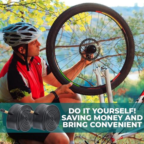 2 Pcs,Premium 26X1.75/1.90/1.95/2.0/2.10/2.125 Bike Tubes,Compatible for 26x1.75 to 2.125 Bike Tire,with 48mm Schrader Valve,Butyl Rubber,Used for Mountain,Cruiser,City and Road Bikes in Kuwait