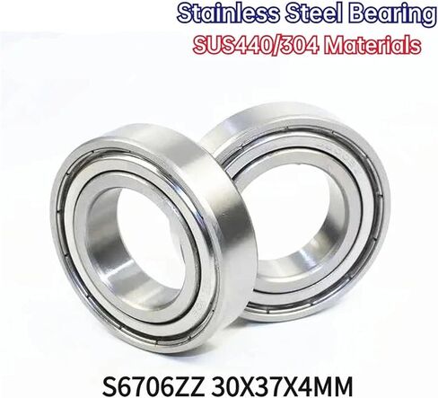 1 قطعة S6706ZZ 30*37 4 مللي متر مايكرو تحمل SUS440 الفولاذ المقاوم للصدأ مقاوم للماء ومقاومة التآكل الكرات الأخدود العميق محامل in Kuwait