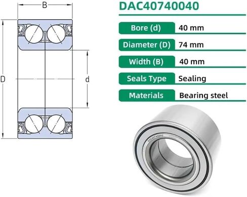 1pc DAC40740040 Hub Wheel Bearing DE08A27 DU4010ADDXC DAC4074W12CS47 40x74x40mm Auto 40BWD06D 510003 in Saudi Arabia