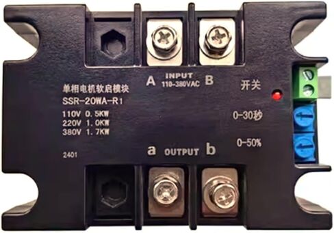 محرك أحادي الطور 220 فولت، تشغيل ناعم 50-60 هرتز متوافق مع 2/3/4/6/8KW SSR-100WA-R(SSR-40WA-R(1.5KW)) in Kuwait