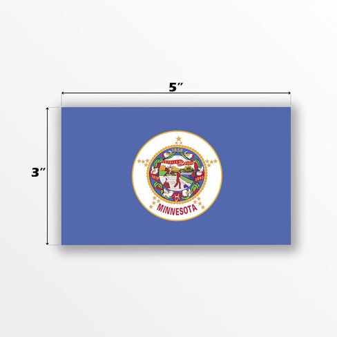 2-Pack Minnesota State Flag Decal Stickers | Official Flag of Minnesota Stickers | 5-Inches by 3-Inches | Premium Quality Vinyl | PD329 in Kuwait