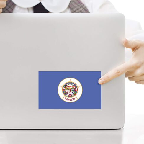 2-Pack Minnesota State Flag Decal Stickers | Official Flag of Minnesota Stickers | 5-Inches by 3-Inches | Premium Quality Vinyl | PD329 in Kuwait