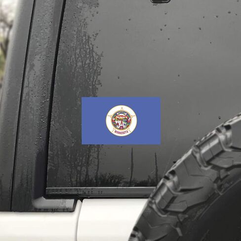 2-Pack Minnesota State Flag Decal Stickers | Official Flag of Minnesota Stickers | 5-Inches by 3-Inches | Premium Quality Vinyl | PD329 in Kuwait