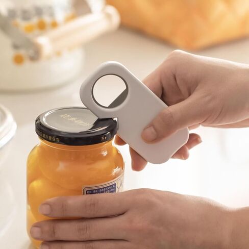 Magnetic Bottle And Can Opener Multi Function Easy Open Tool Compact Ergonomic Design For Home Kitchen Beverages Canned Goods, White in Kuwait