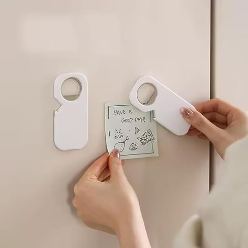 Magnetic Bottle And Can Opener Multi Function Easy Open Tool Compact Ergonomic Design For Home Kitchen Beverages Canned Goods, White in Kuwait