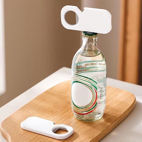 Magnetic Bottle And Can Opener Multi Function Easy Open Tool Compact Ergonomic Design For Home Kitchen Beverages Canned Goods, White in Kuwait