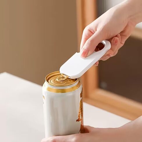 Magnetic Bottle And Can Opener Multi Function Easy Open Tool Compact Ergonomic Design For Home Kitchen Beverages Canned Goods, White in Kuwait