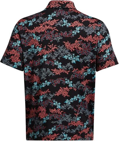 Under Armour Playoff 3.0 Print Mens Golf Polo - Black/Hydro/M in Kuwait