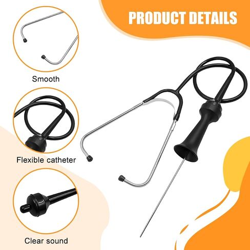 Car Mechanics Stethoscope Kit, Precision Vehicle Engine Diagnostic Hearing Device with Extended Probe, Automotive Stethoscope Engine Hearing Tool, Universal for Truck Sedan RV in Kuwait