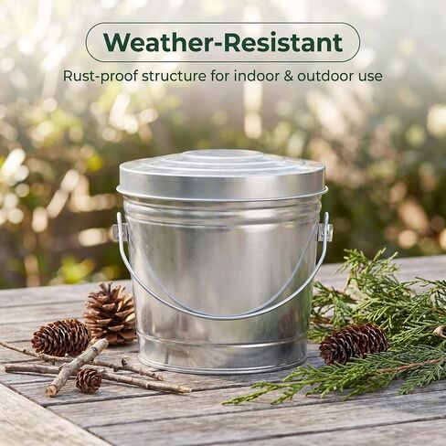6 Gallon Galvanized Steel Storage Can with Locking Lid, Heavy Duty Metal Storage Container, Rust-Resistant Metal Bin for Dog Food, Pet Food, Bird Seed, Kitchen, Garage & Home Storage in Saudi Arabia