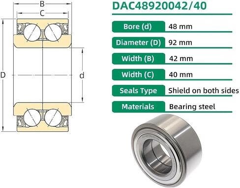 1 قطعة DAC48920042/40 محمل محور العجلة الأمامية لـ E6 48x92x42x40 مللي متر محامل السيارة in Kuwait