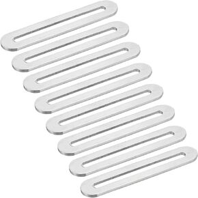 uxcell 2Pcs Adjustable Flat Mending Plate Support with Slot, 6.1 x 0.75 Inch Stainless Steel Slotted Straight Brace Brackets for Wooden Furniture, Silver in Kuwait