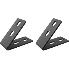 2PCS Aluminum Alloy Profile Square Tube 45 Degree Angle Connector Bracket with Slotted Angle Plate for Shopping Malls Offices Stores Column and Beam Connectors Black in Kuwait