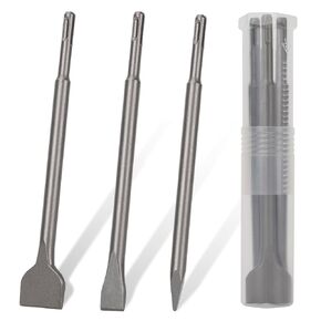 3PCS SDS Plus Chisel Set for Rotary Hammer Drill Attachments, Tile Removal Chisel Bits, Alloy Steel Point Flat Scaling Chisels with Storage Case, SDS Plus Bits for Demolition Chipping Grooving Cement in Saudi Arabia