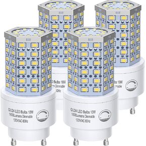 BMXKPO GU24 LED Light Bulb10W 4 Pack,5000K Daylight | Dimmable,1600 Lumens,100W Equivalent,Replace CFL Twist-in 2 Prong Light Bulb in Kuwait