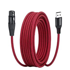 كابل ميكروفون XLR إلى USB بطول 10 أقدام، 3 دبابيس XLR أنثى إلى USB كابل صوت مضفر للميكروفون، اتصال جهاز التسجيل (3M) in Kuwait